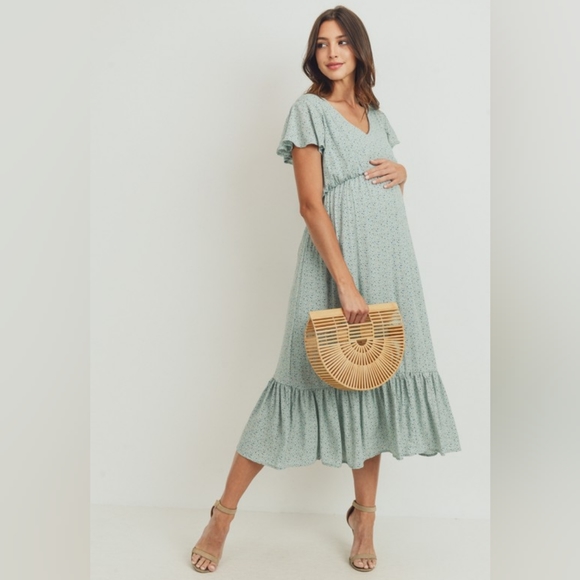 Pinkblush Green Floral Midi Dress - Picture 7 of 8